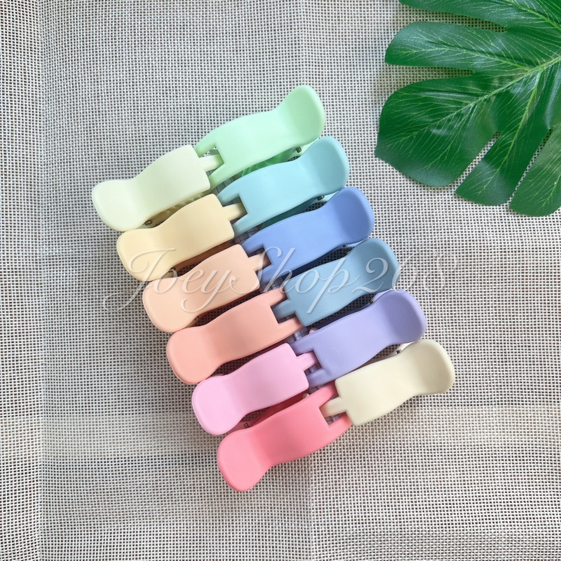 Vỉ 12 Kẹp Càng Cua Màu Pastel 3 Răng 5 Răng Nhựa Dẻo Không Gãy
