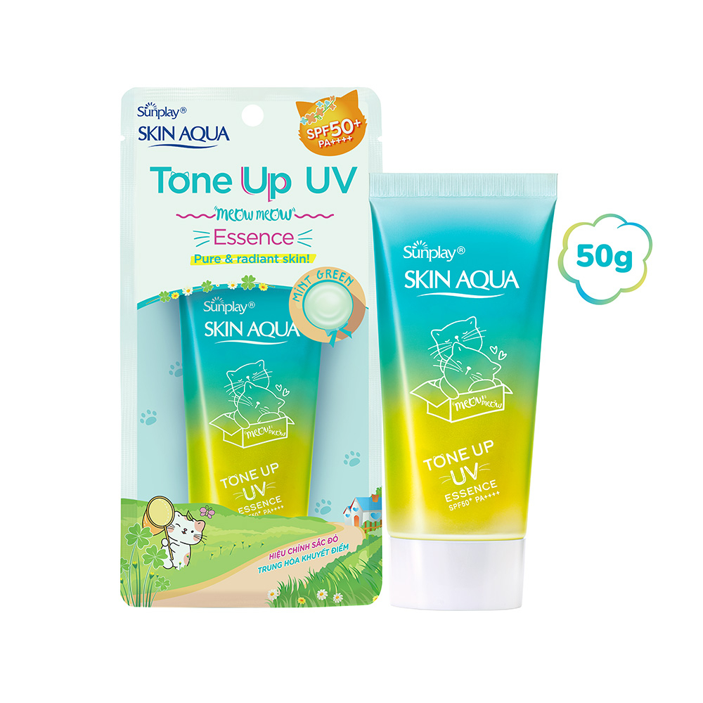 Tinh chất chống nắng nâng tông Sunplay Skin Aqua Tone Up UV EssenceMint Green 50g