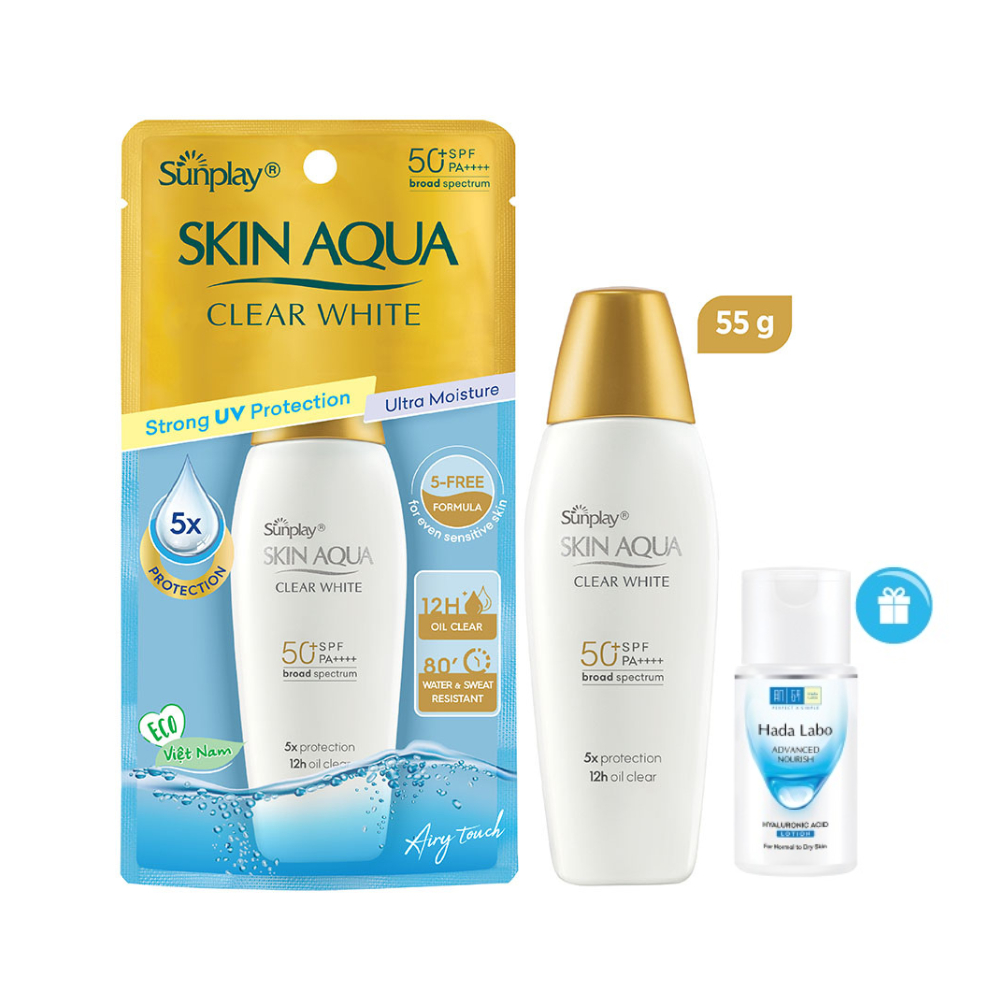 Sữa chống nắng hằng ngày dưỡng trắng cho da dầu Sunplay Skin Aqua Clear White SPF 50+ PA++++ 55g