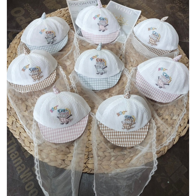 Mũ Cho Bé Sơ Sinh Có Khăn Voan Che Mặt