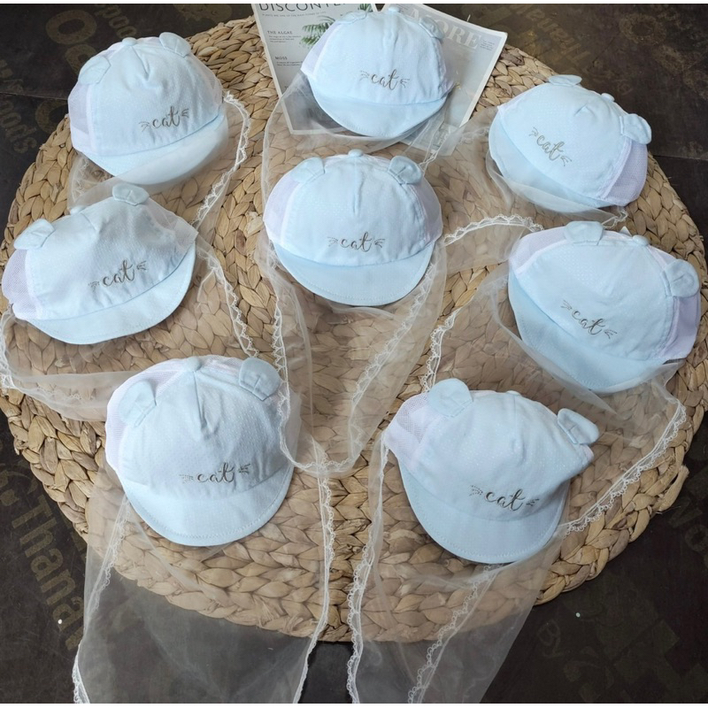 Mũ Cho Bé Sơ Sinh Có Khăn Voan Che Mặt