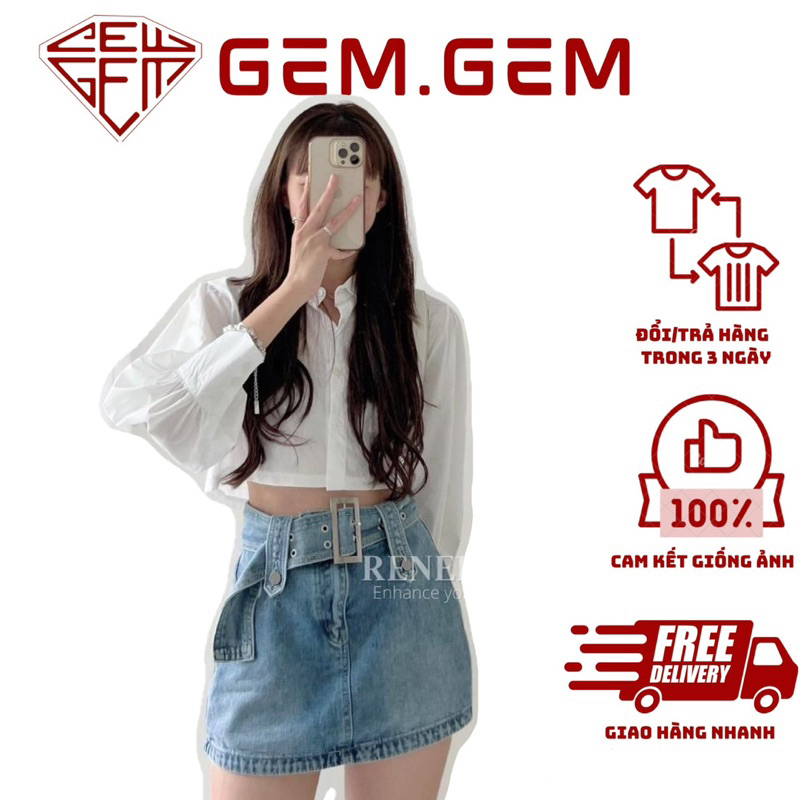 Sơ mi croptop nữ TRẮNG TRƠN TÚI NGỰC loại đẹp, sơ mi nữ điệu đà ulzzang kiểu tay bồng Hàn Quốc