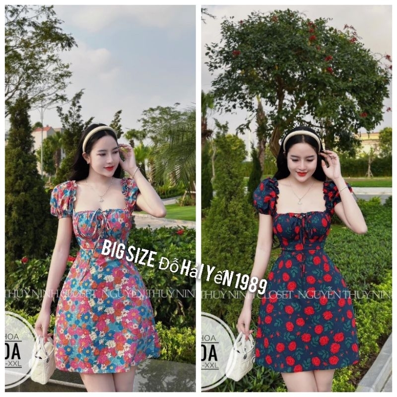 Đầm Xoè Hoa Big Size (55kg đến 100kg)