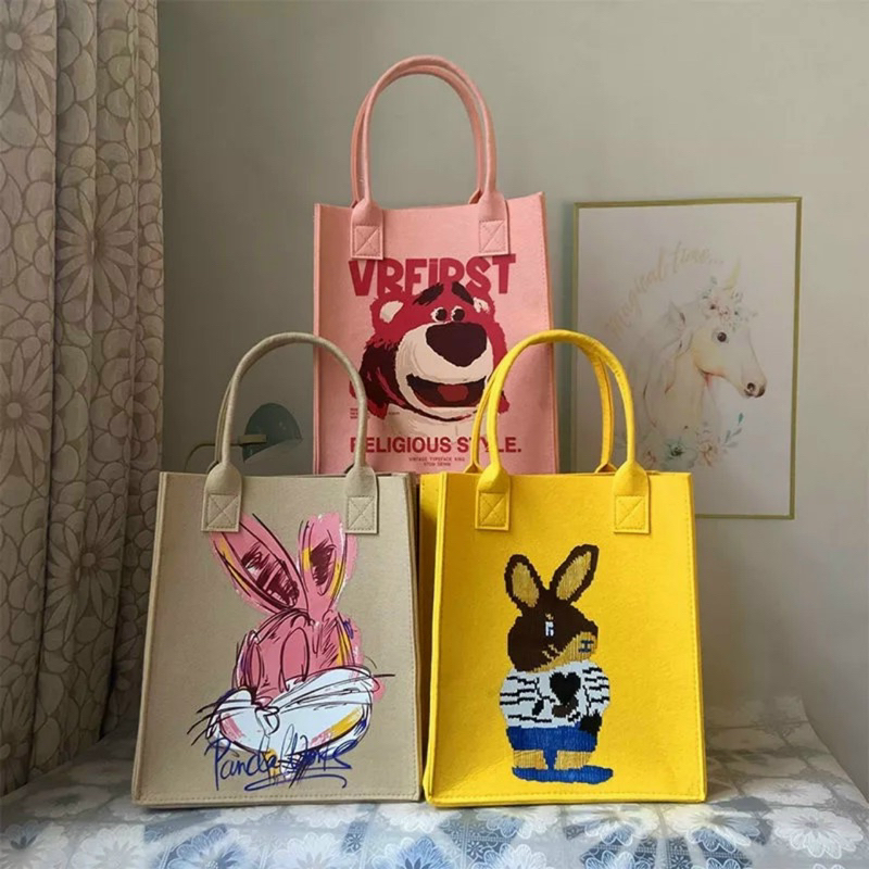 Túi nỉ in hình hoạt hình cute
