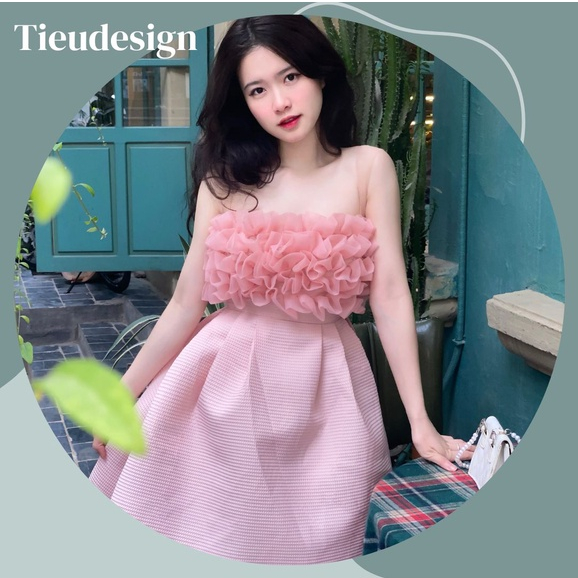 Đầm xoè công chúa phối tơ TIEUDESIGN