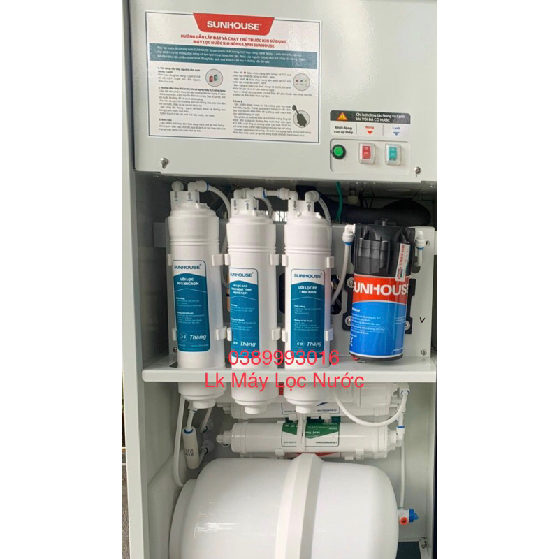 Bộ 3 lõi lọc nước 123 nối nhanh Sunhouse / Bộ lõi đúc 123 Sunhouse chính hãng