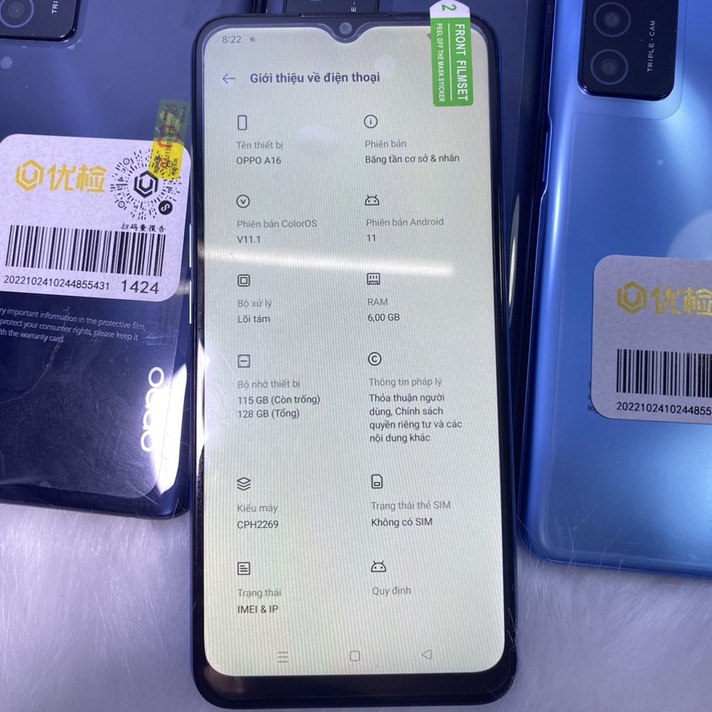 Điện thoại 0PP0 A16 pin trâu chiến game siêu mượt ram6/128G bảo hành 12 tháng