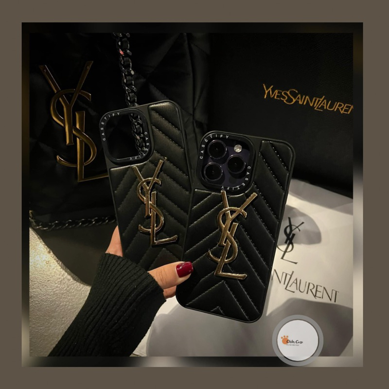 ỐP IPHONE DA THƯƠNG HIỆU Y.SL