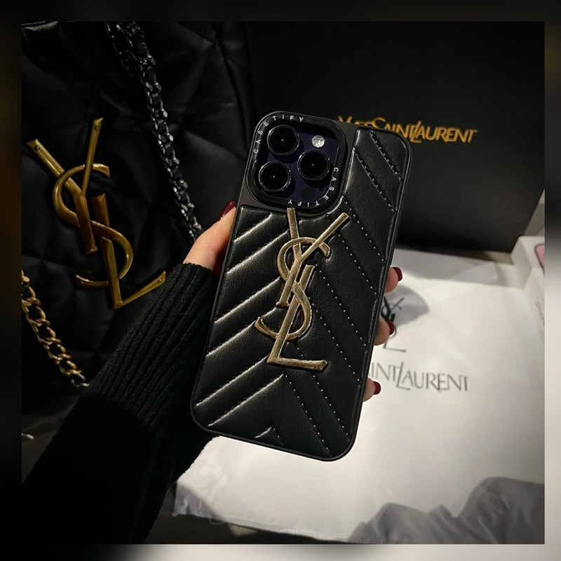 ỐP IPHONE DA THƯƠNG HIỆU Y.SL