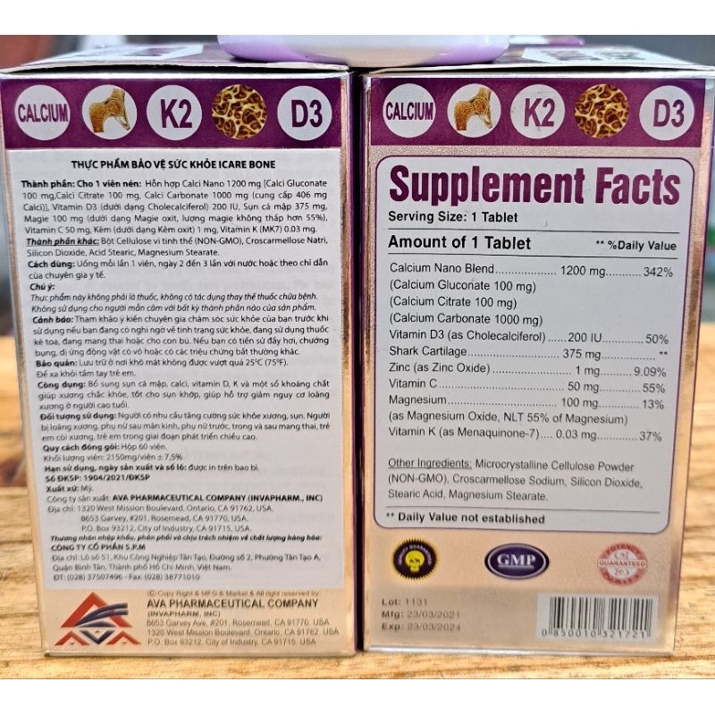 VIÊN UỐNG CANXI ICARE BONE