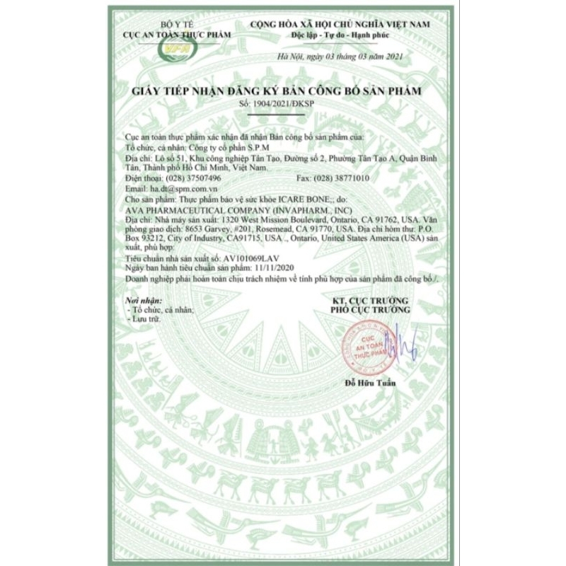 VIÊN UỐNG CANXI ICARE BONE