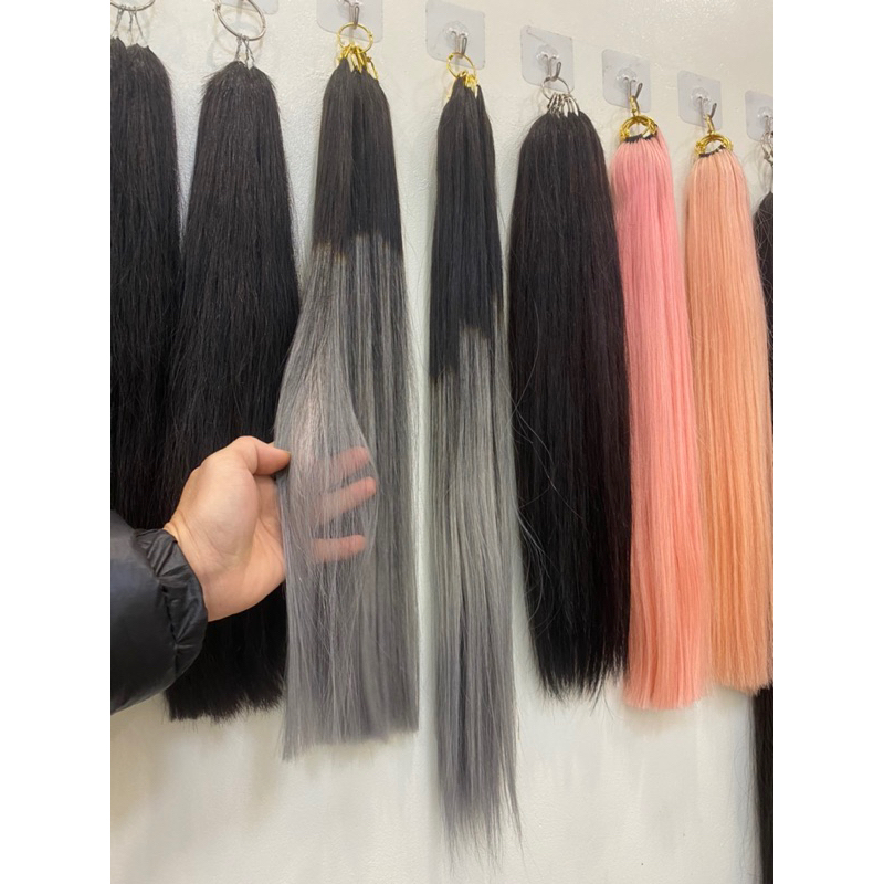 Tóc lông vũ nhuộm sẵn balayage (60cm)trend 2023-2024