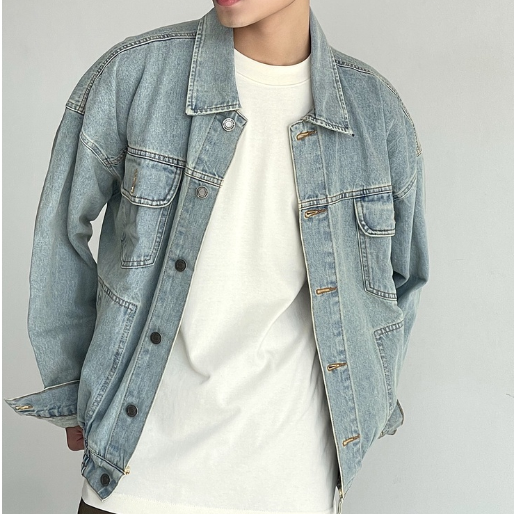 Áo khoác jean phối tui hộp đơn giản phong cách đường phô phù hop nam nữ vơi ba màu trendy (THAILENUNISEX)