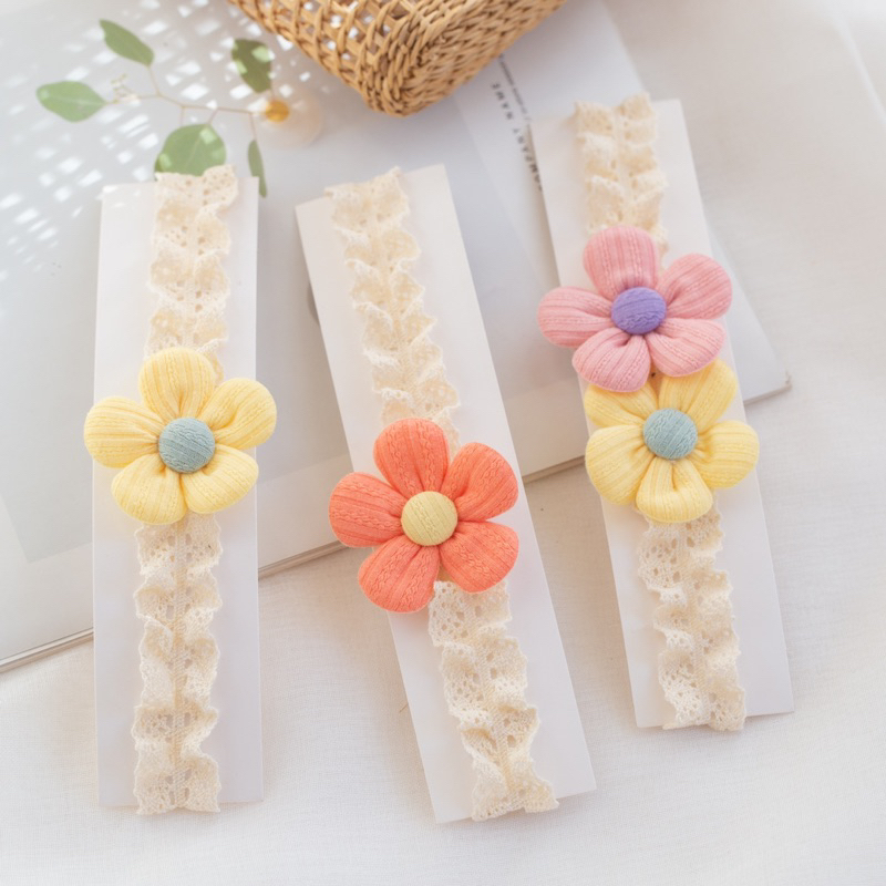 Turban băng đô hoa xinh xắn cho bé gái 0-3 tuổi