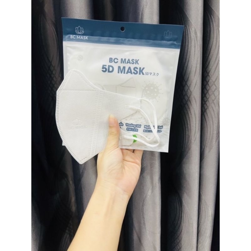 THÙNG 100 cái KHẨU TRANG 5D BC  MASK 3 lớp kháng khuẩn, không mùi, không lem son