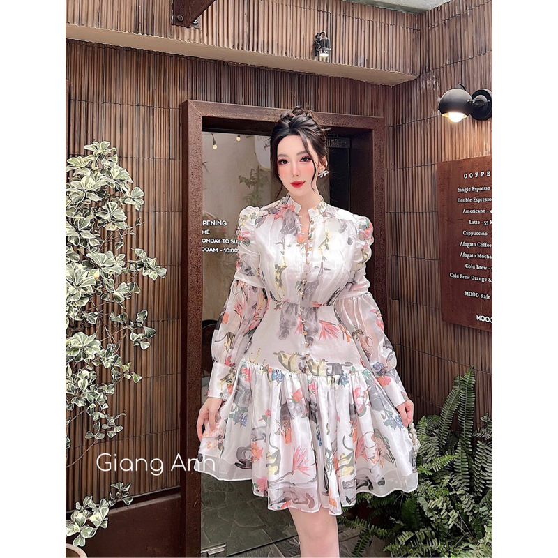 Váy hoa tơ cúc đồng cực tiểu thư
