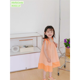 Htk- váy kẻ cam sofia candy size 12/18m-10y