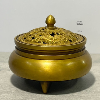 Xông trầm tròn - Long phụng bằng đồng