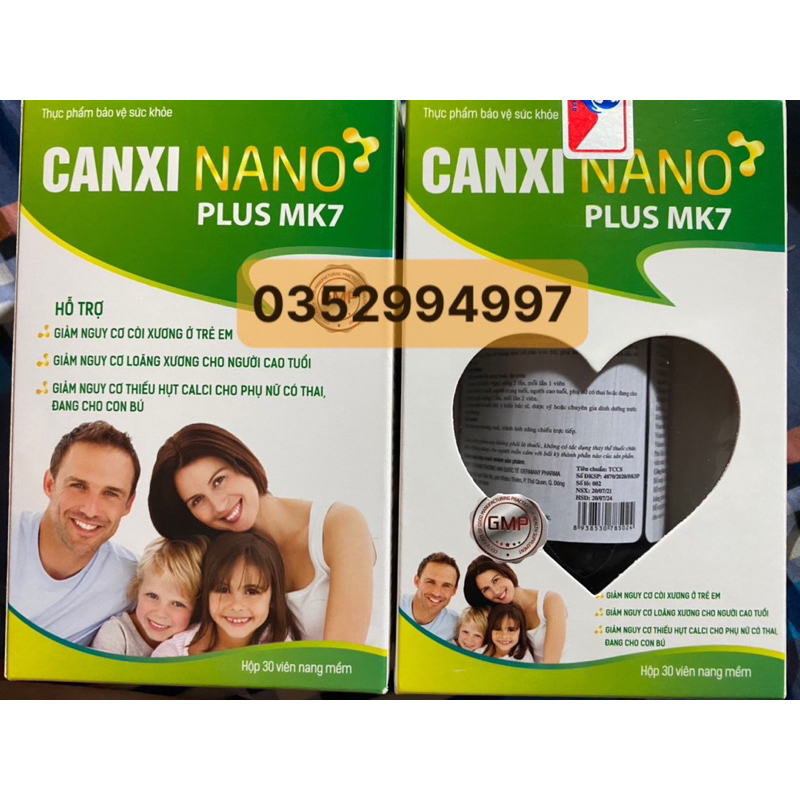 [[chính hãng]] Canxi Nano plus MK 7 bổ sung caxi , D3 k gây táo bón