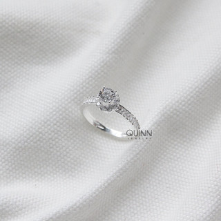 Nhẫn bạc nữ đá nhô cao cấp, Nhẫn nữ Teresa đính đá sang chảnh Quinn Jewelry
