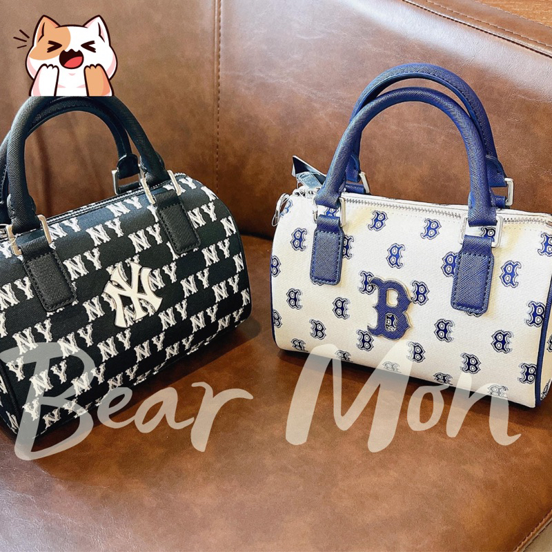 Túi Trống MLB Classic Monogram Jacquard Boston Bag S Boston Red Sox 3Abws013N Logo Màu trắng màu đen