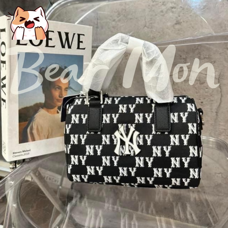 Túi Trống MLB Classic Monogram Jacquard Boston Bag S Boston Red Sox 3Abws013N Logo Màu trắng màu đen