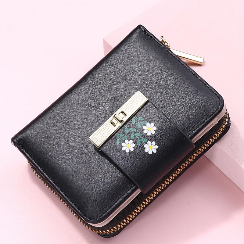 Ví ngắn hình hoa da mềm nhiều ngăn hàng Quảng Châu cực hot