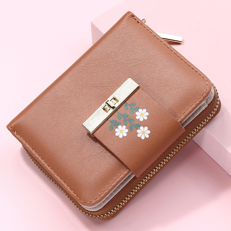 Ví ngắn hình hoa da mềm nhiều ngăn hàng Quảng Châu cực hot