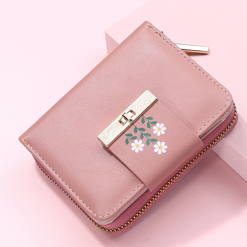 Ví ngắn hình hoa da mềm nhiều ngăn hàng Quảng Châu cực hot