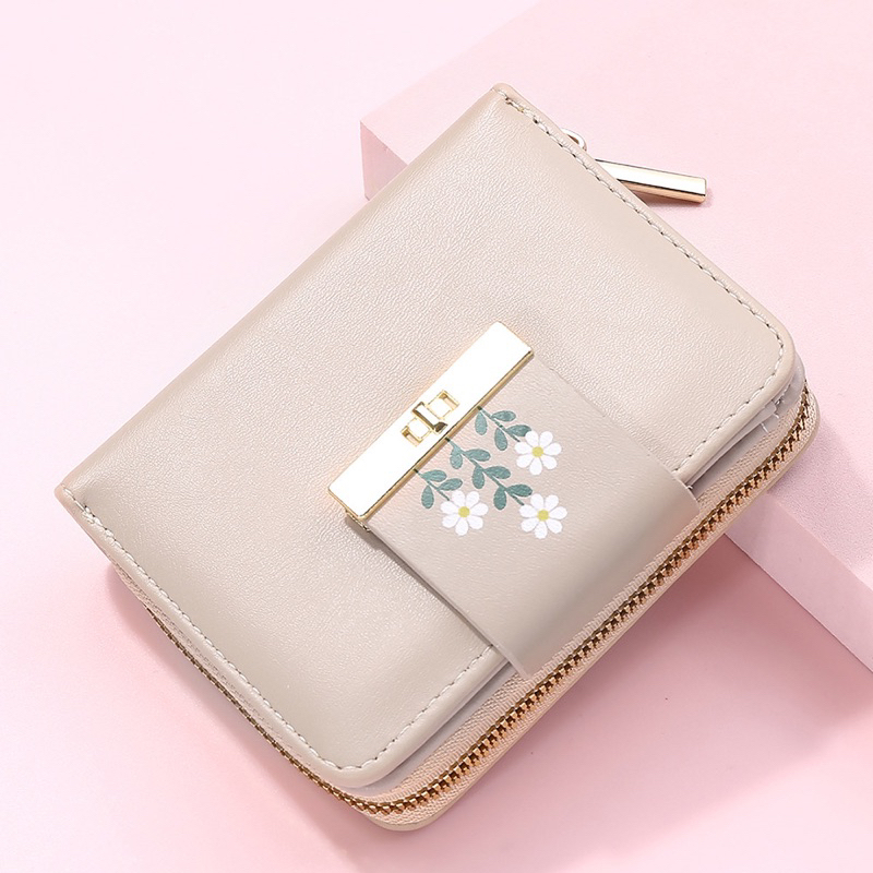 Ví ngắn hình hoa da mềm nhiều ngăn hàng Quảng Châu cực hot