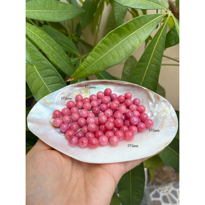1 hạt đá Agat đào hoa để làm chuỗi handmade DYI - PTGems