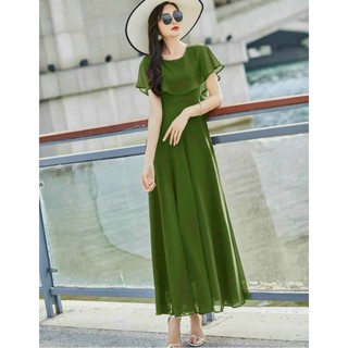 ĐẦM MAXI CỔ TRÒN BÈO