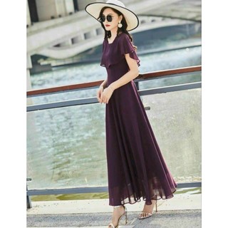 ĐẦM MAXI CỔ TRÒN BÈO