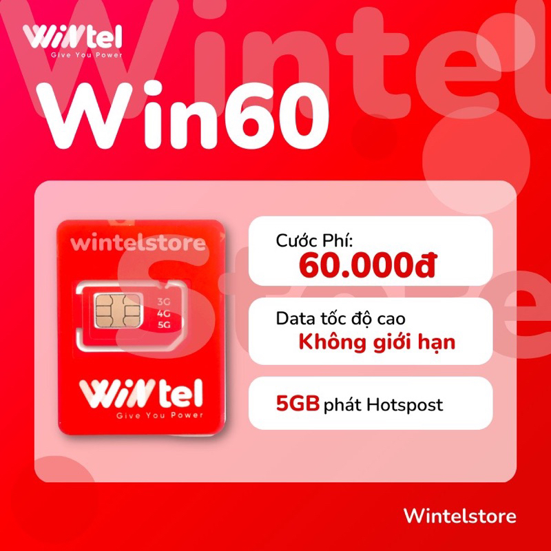 SIM Không giới hạn DATA sim wintel tỷ GB