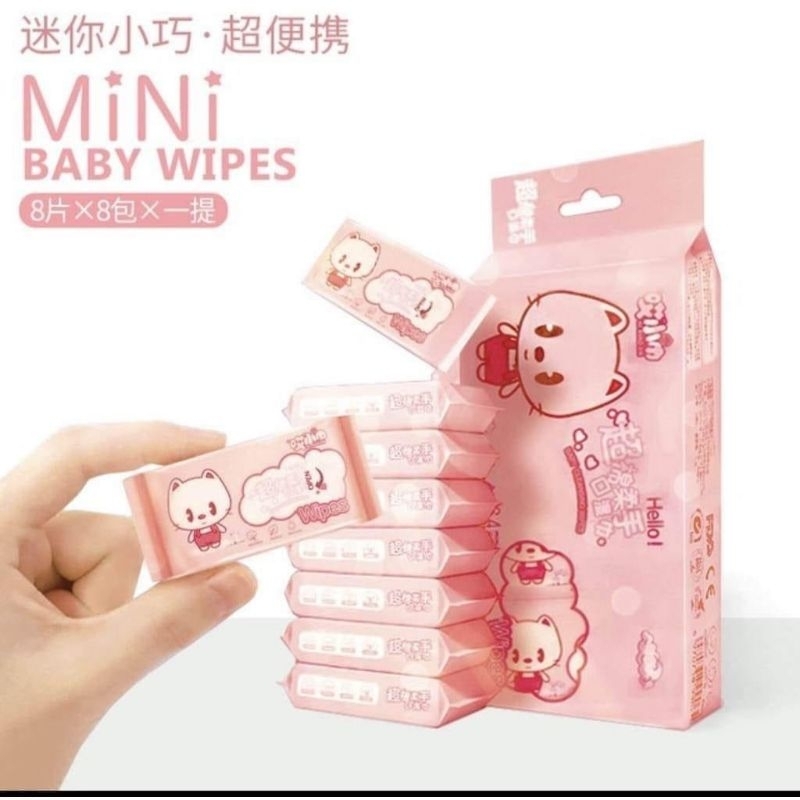 SET 8 GÓI KHĂN ƯỚT MINI TIỆN DỤNG HÌNH SIÊU DỄ THƯƠNG