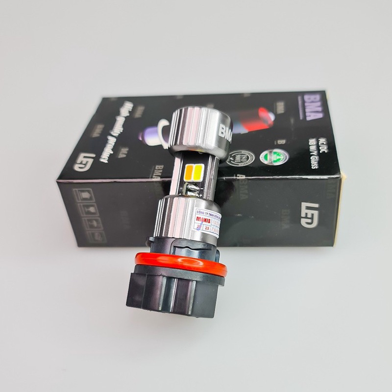 Đèn led xe máy hs5 cho ab 2012 đầu bò , lead 110 ,ánh sáng cos vàng pha trắng 30w