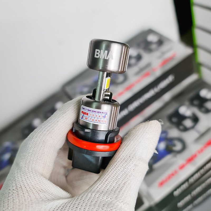 Đèn led xe máy hs5 cho ab 2012 đầu bò , lead 110 ,ánh sáng cos vàng pha trắng 30w