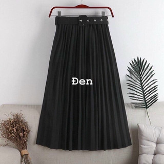 Chân váy xếp ly kèm belt