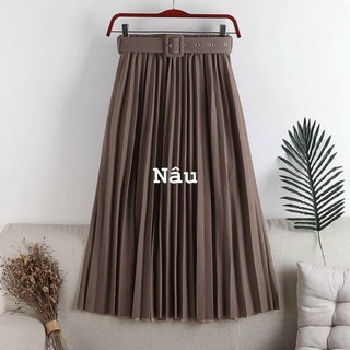 Chân váy xếp ly kèm belt
