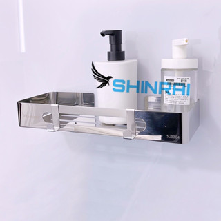    Hàng Dày - Khoan Tường  Dán Tường   Kệ Đựng Chai Dầu Gội Sữa Tắm  Giá Để Đồ Nhà Tắm INOX SUS304 SHINRAI 1 Tầng 