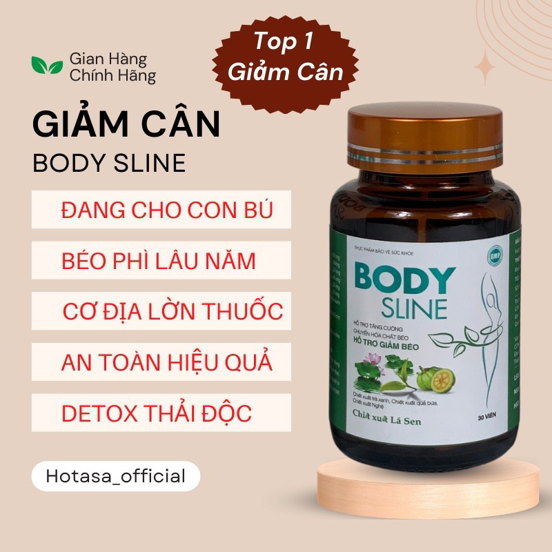 Giảm cân BODY SLINE cấp tốc nhanh an toàn hiệu quả chính hãng detox đẹp da giảm 5-7kg sau 1 liệu trình hộp 30 viên