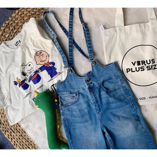 [virusplussize]Yếm jean bigsize sneakpeak mini size sml