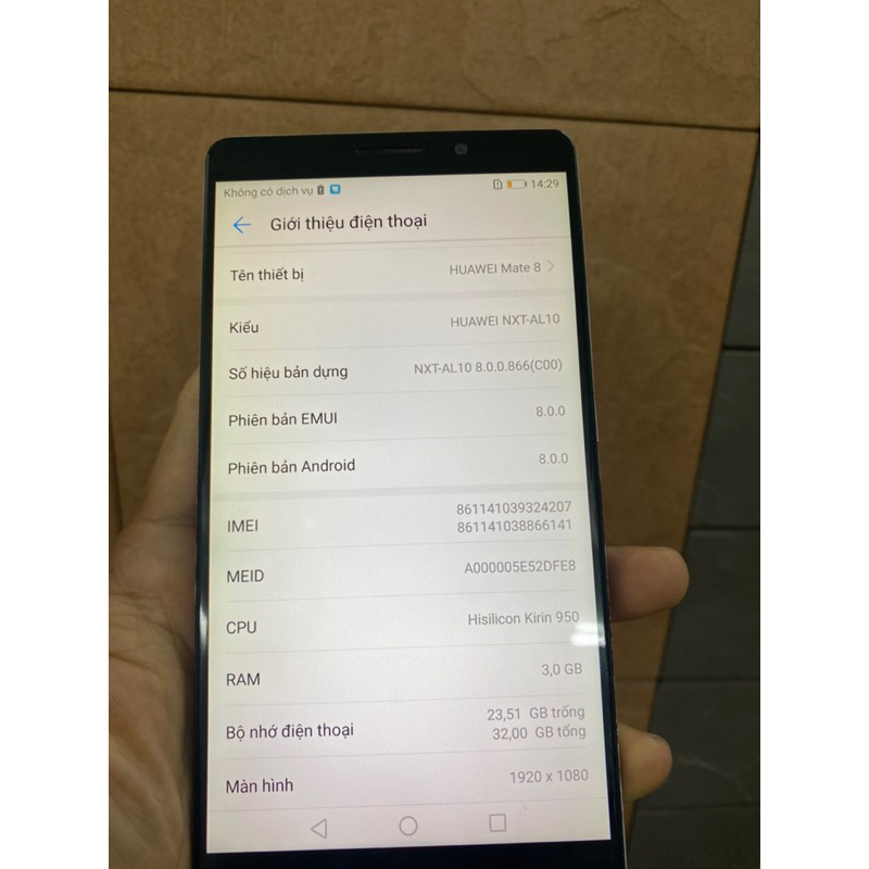 Điện thoại huawei mate 8 ram 3gb 32gb 6 inch có chplay 2 sim có tiếng việt | BigBuy360 - bigbuy360.vn