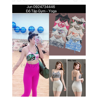 áo bra Hoạ Tiết chéo lưng tập gym yoga chạy bộ