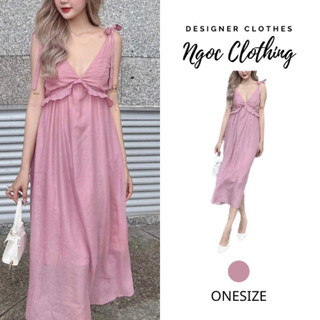 Đầm dây maxi xẻ ngực sâu Layla Dress NGOCCLOTHING nữ Váy 2s dáng dài suông cúp ngực cánh tiên, dễ thương HOT