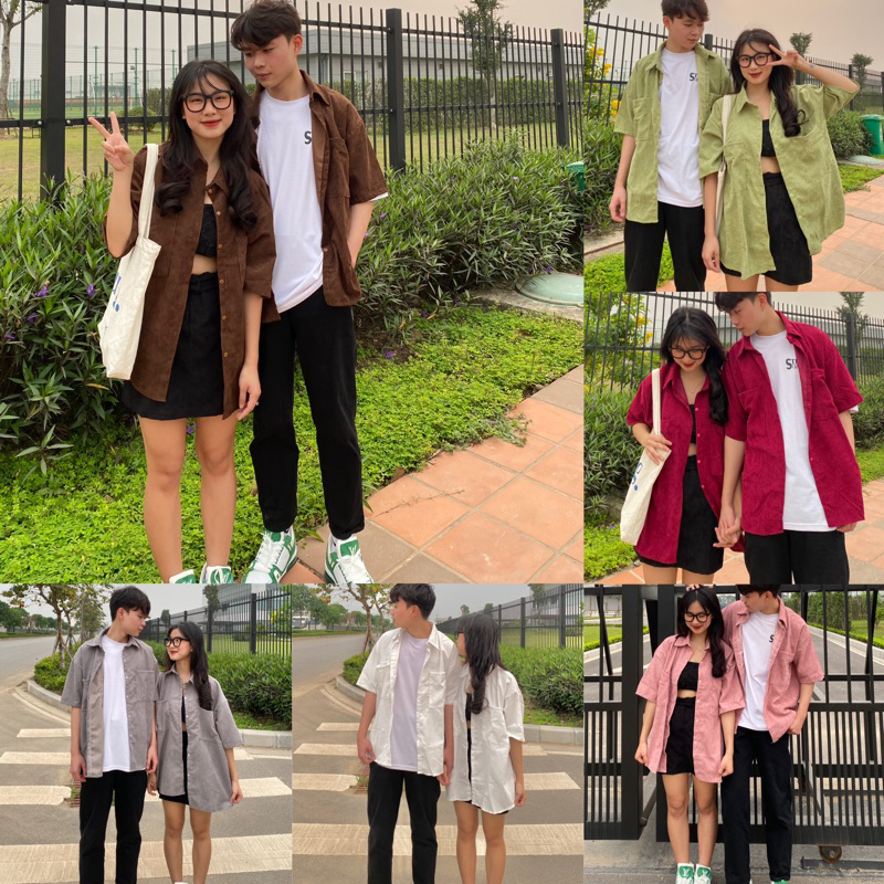 SƠ MI NHUNG TĂM CỘC TAY BASSIC