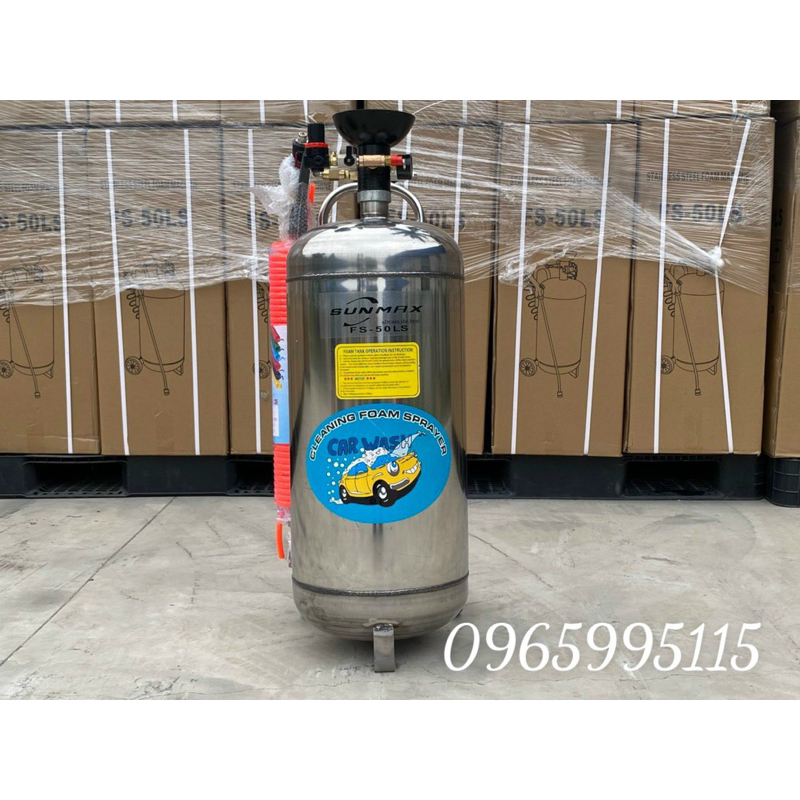 Bình phun bọt tuyết Inox 304 50 lít kèm súng phun bọt siêu mịn dài