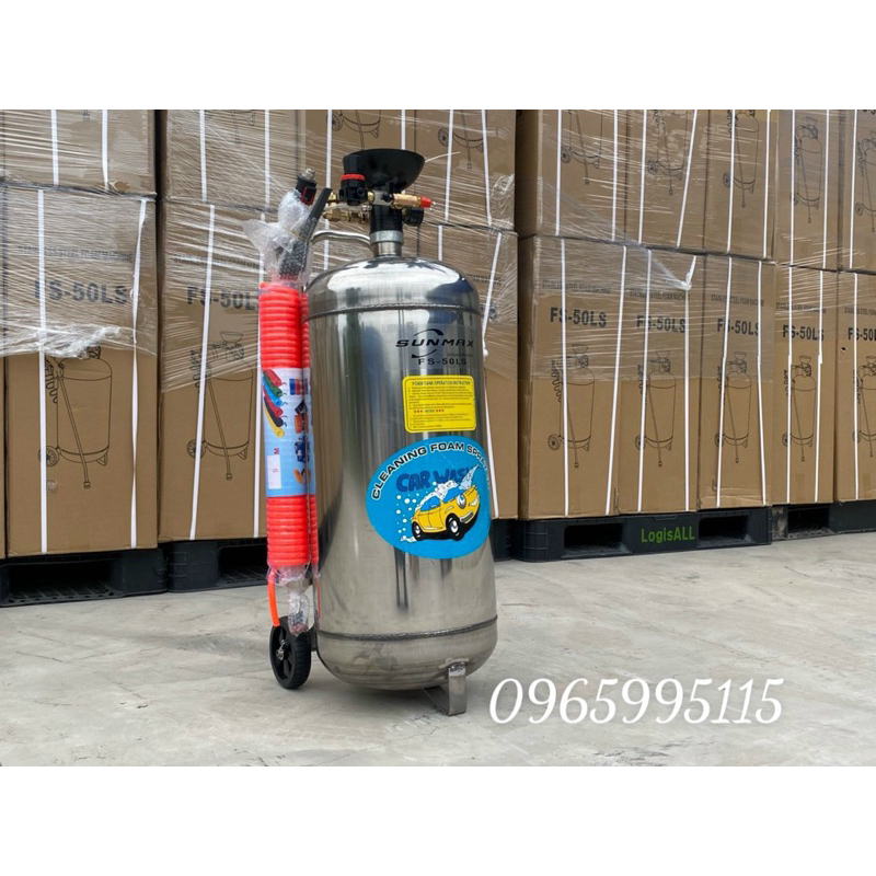 Bình phun bọt tuyết Inox 304 50 lít kèm súng phun bọt siêu mịn dài