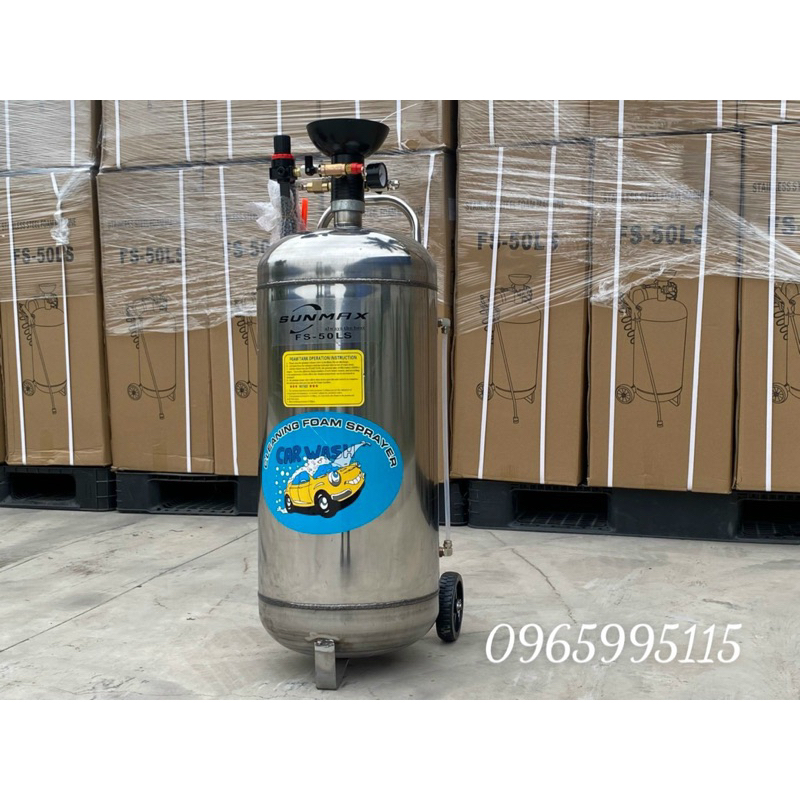 Bình phun bọt tuyết Inox 304 50 lít kèm súng phun bọt siêu mịn dài