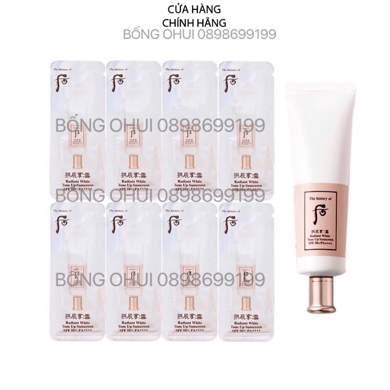 Combo 10 gói KEM CHỐNG NẮNG vừa Nâng tông da Radiant #White #Tone #Up #Sunscrceen #SPF 50+ PA+++